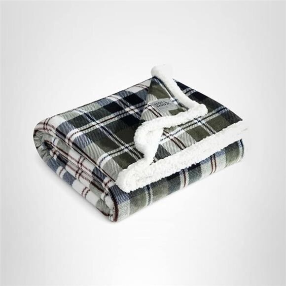 Ultra Soft Plush Throw Blanket Reversible Sherpa Fleece Couch Bed 50x60 Green - Picture 8 of 8